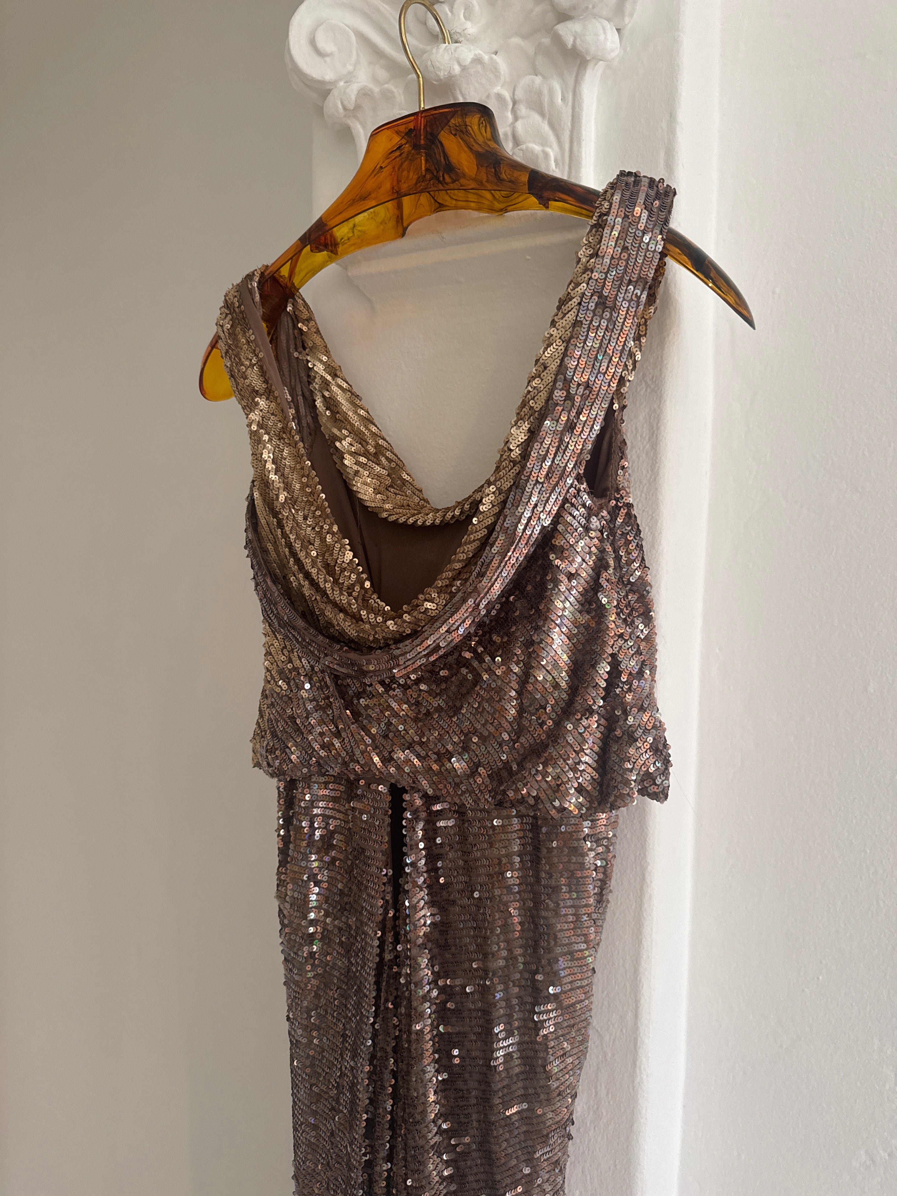 Floor Length Sequins Gown
