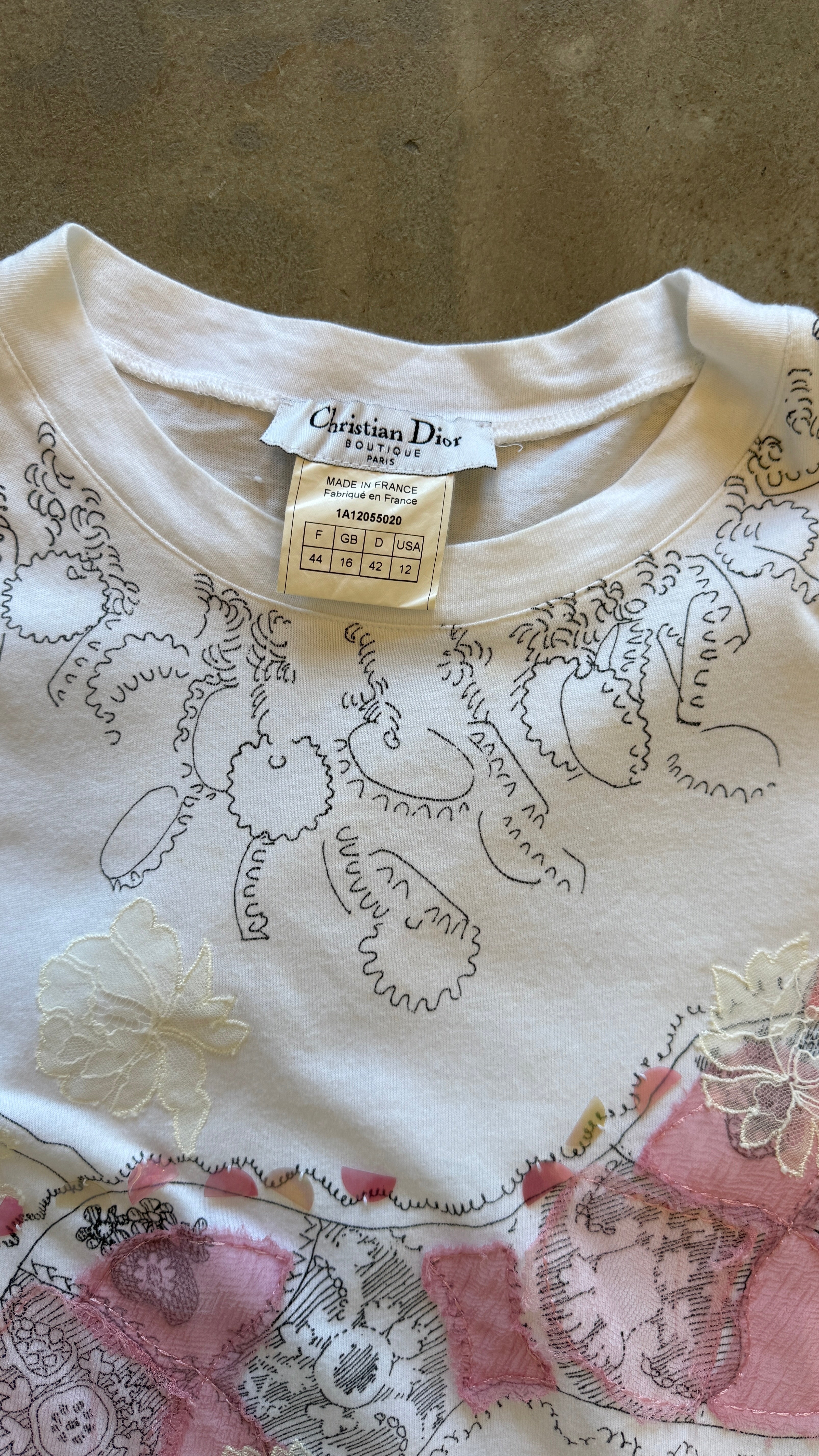 White Lingerie Print T-Shirt