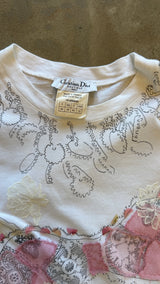 White Lingerie Print T-Shirt