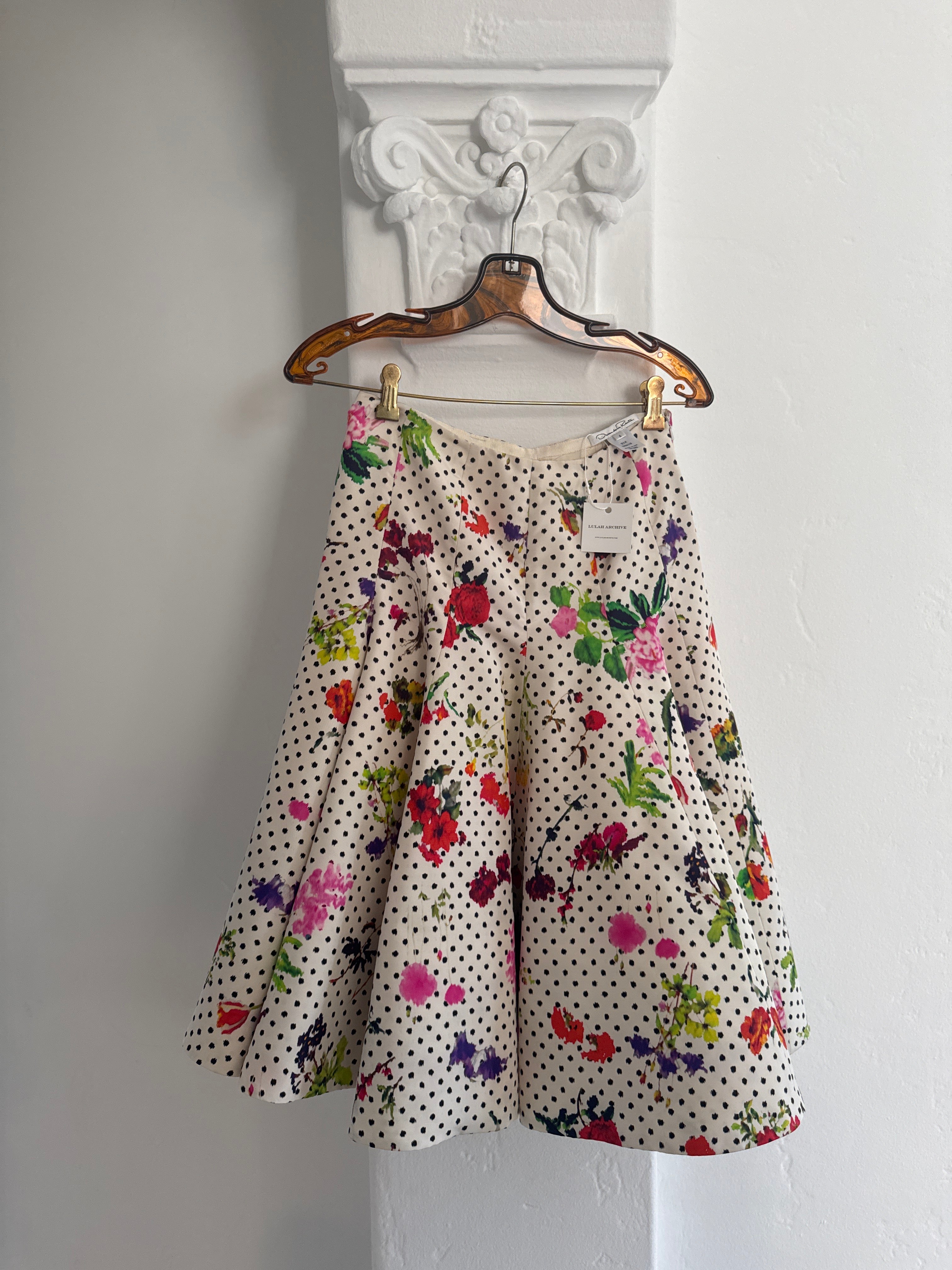 Polka Dot Floral Skirt