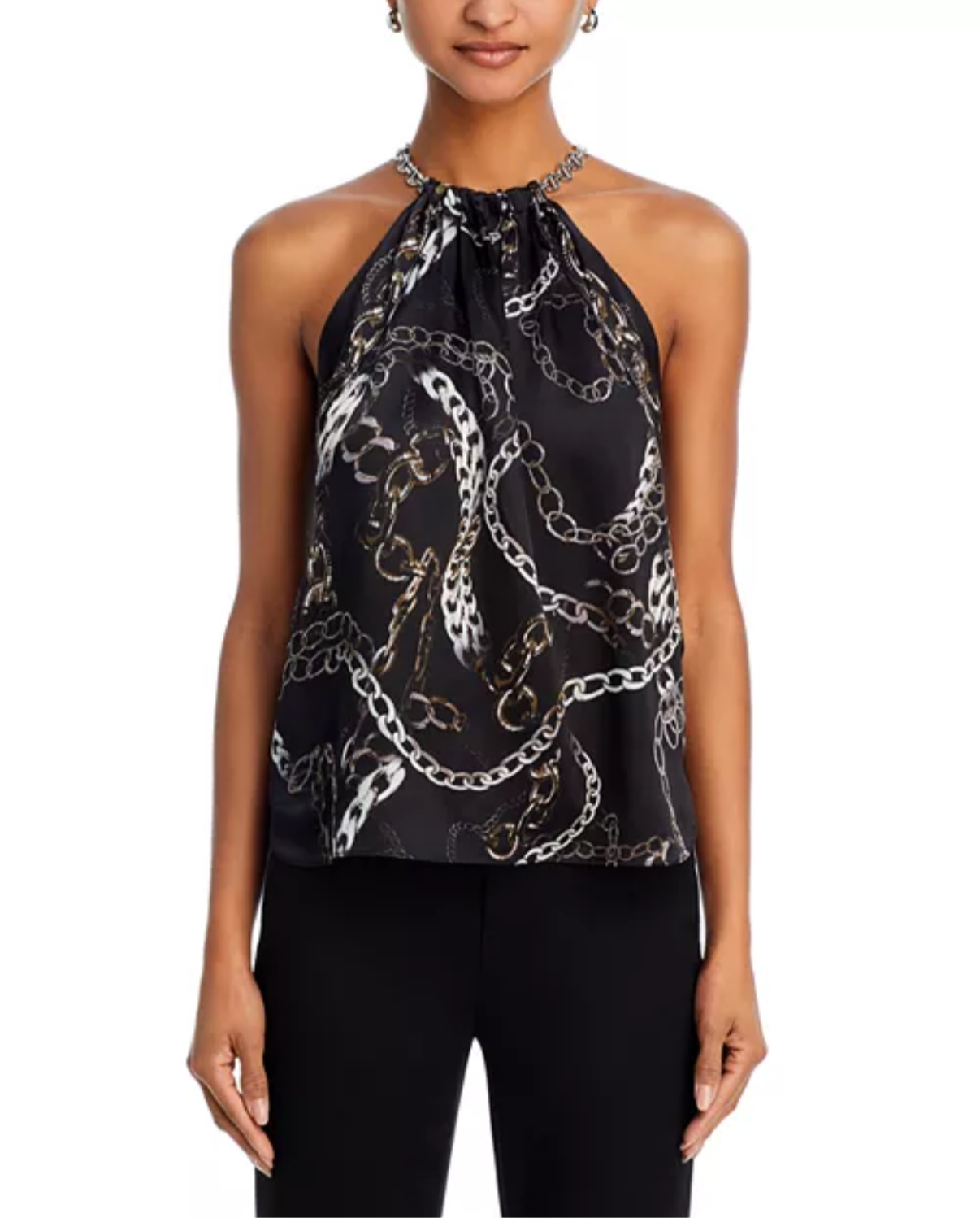 Silk Chain Scarf Top