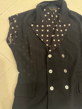 Vintage Comme des Garçons Polka Dot Chiffon Vest Blouse c. 1990s