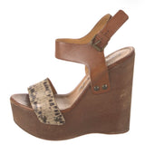Wood and Snakeskin Wedge