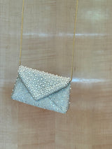 Envelope Pearly Jacquard Clutch Bag