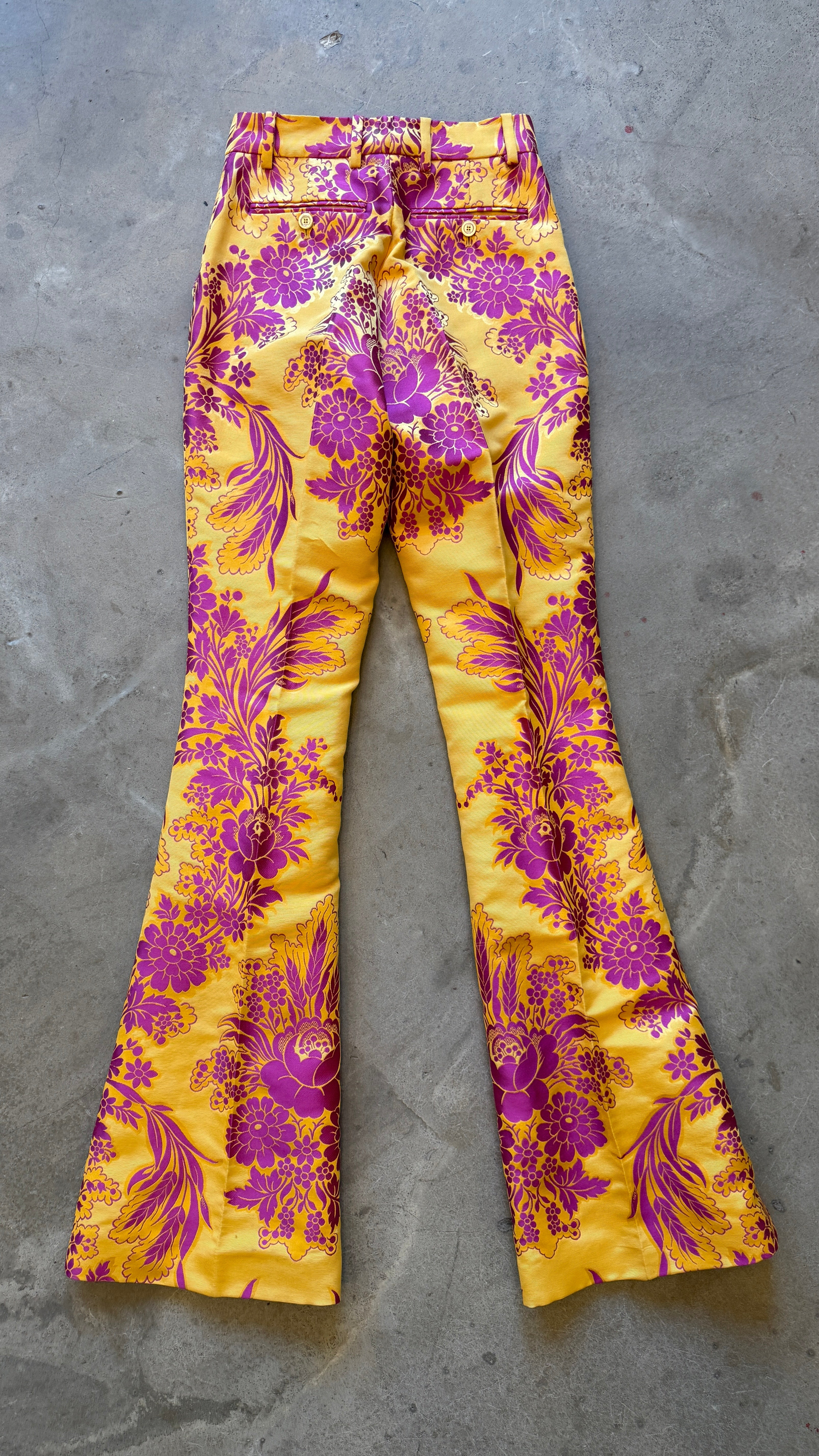 Floral Jacquard Pink & Yellow Suit Fall 2017
