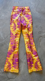 Floral Jacquard Pink & Yellow Suit Fall 2017