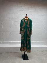 Emerald and Gold Beaded Gown