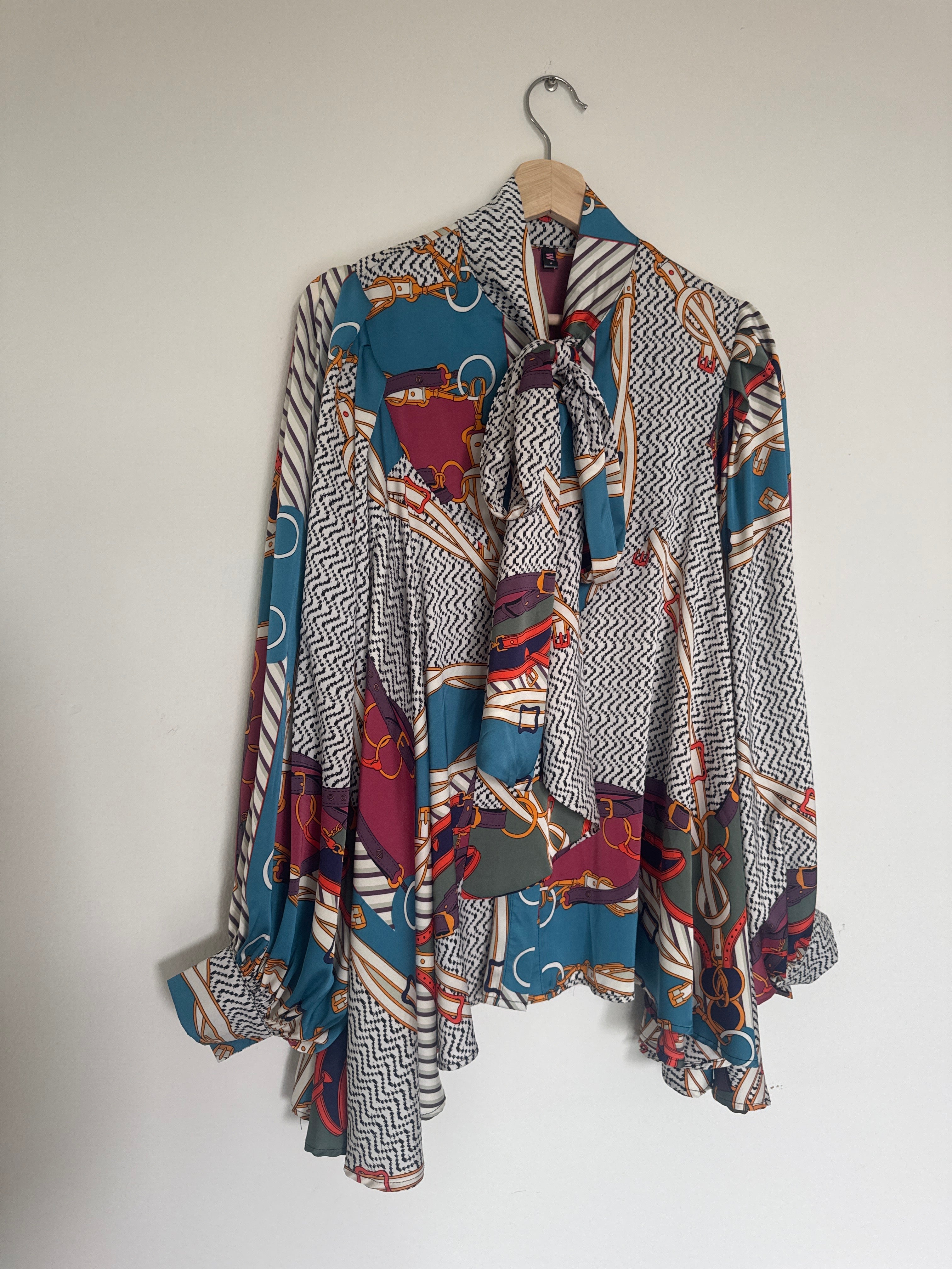 Silk Scarf Print Shirt