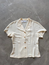 90's Cream Silk Blouse