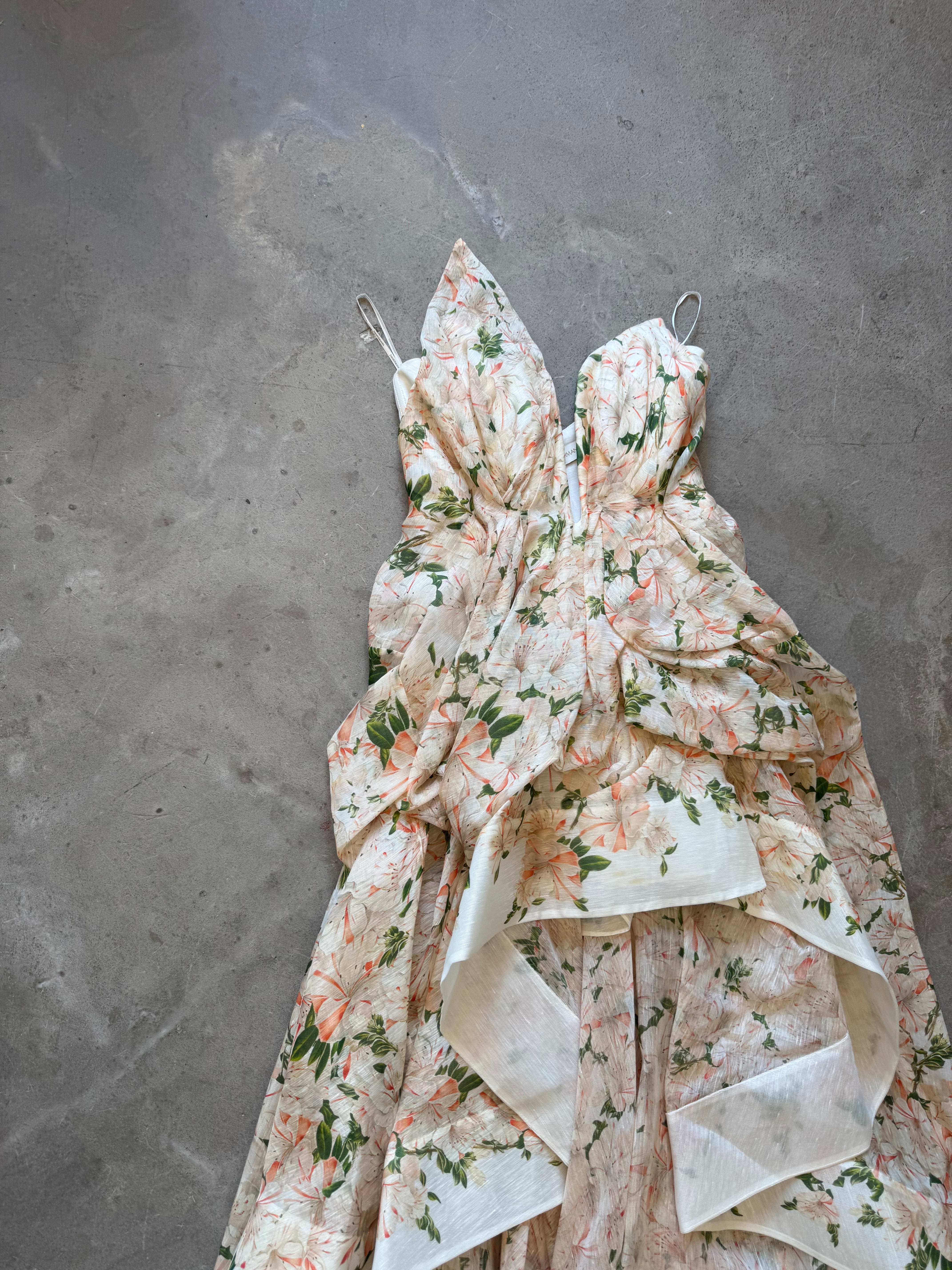 Strapless Asymmetrical Gown