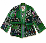 Green Patchwork vintage Kimono Jacket