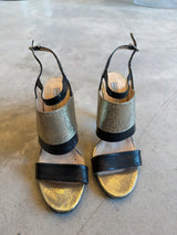 Black and Gold Sandals