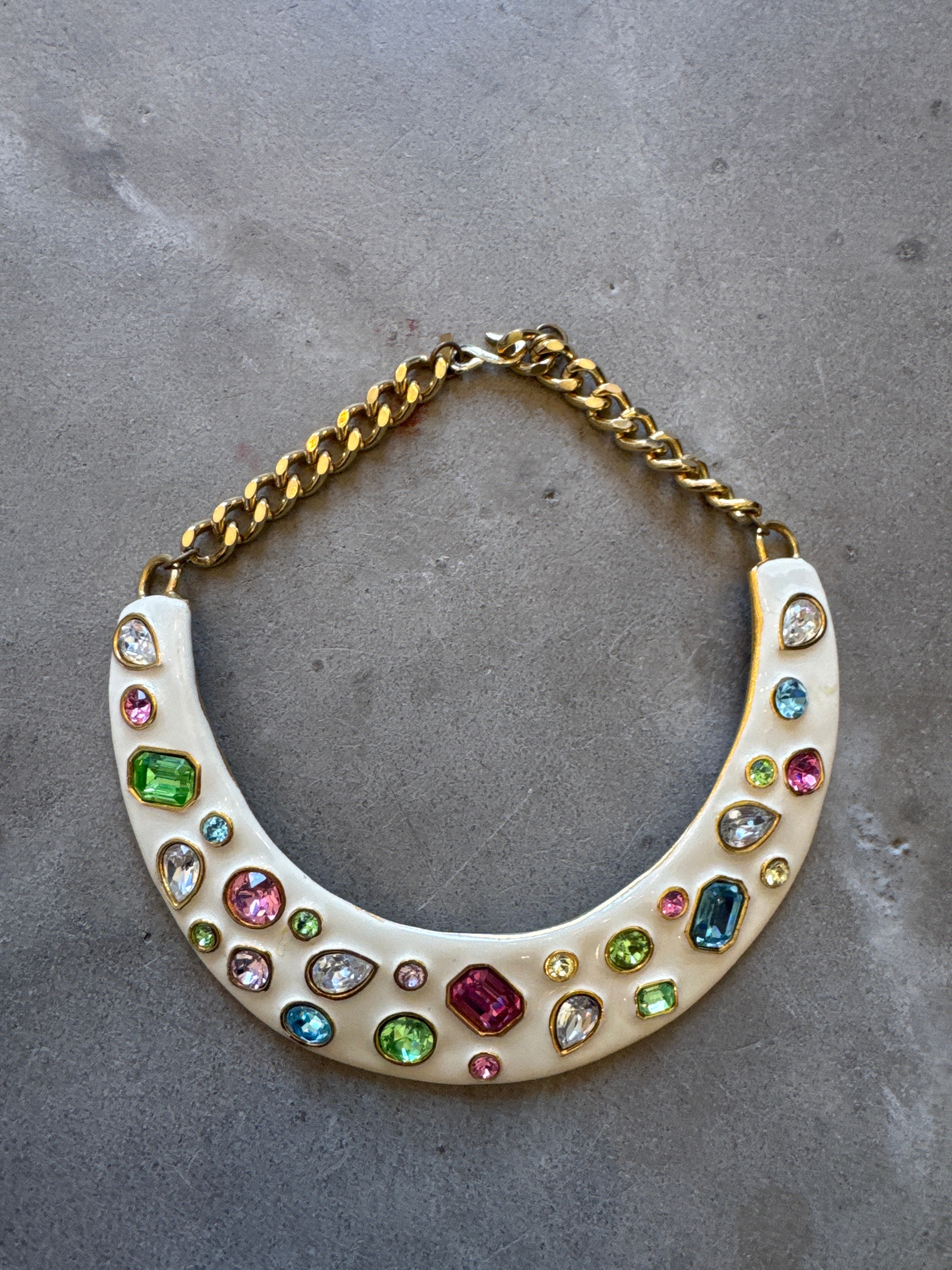 Enamel Bejeweled Necklace