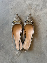 Monogram Horsebit sling back heel