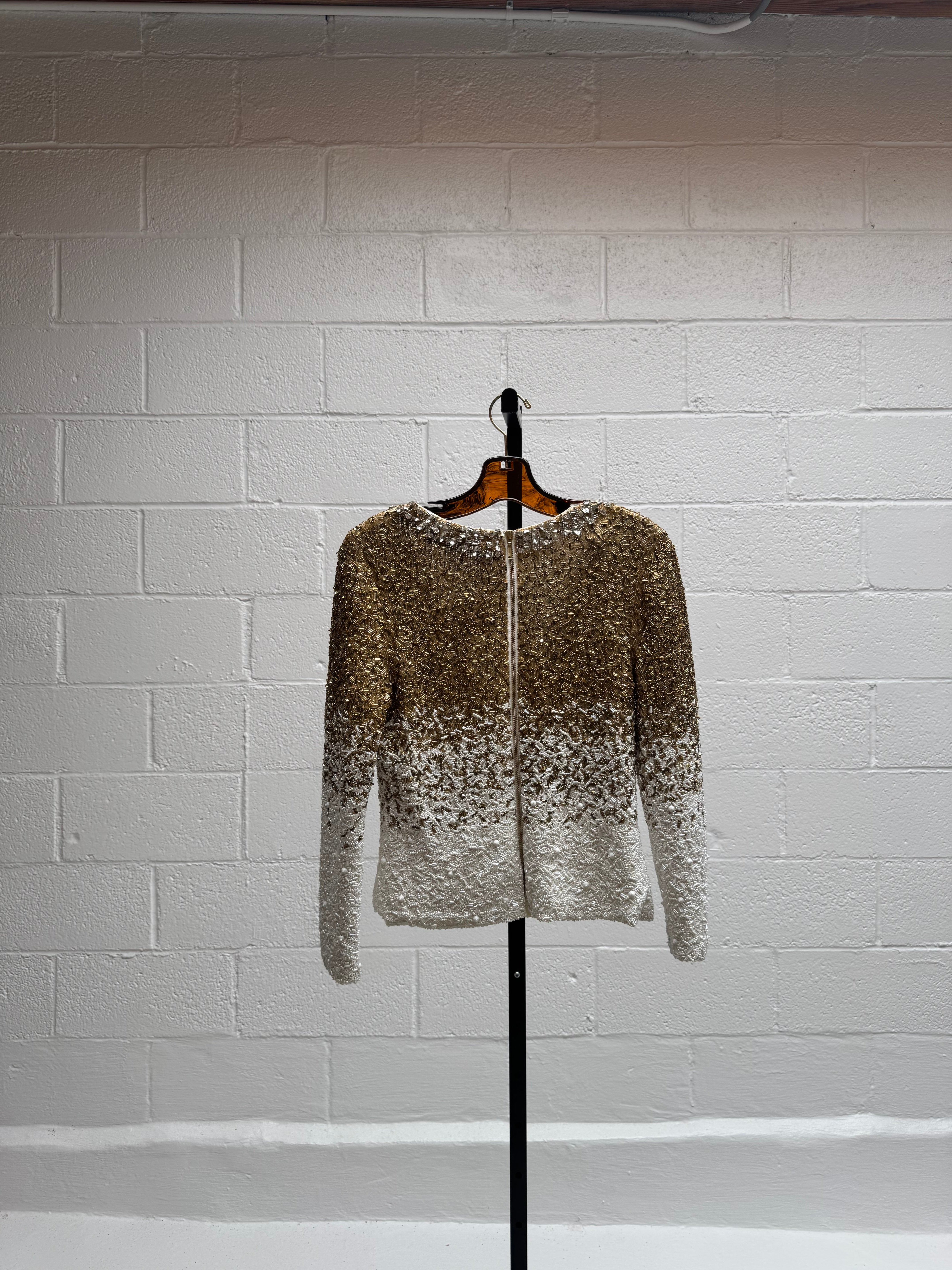 Metallic and Cream Fully Embellished Top