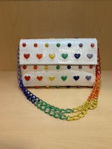 Crocodile Shoulder Bag with hearts