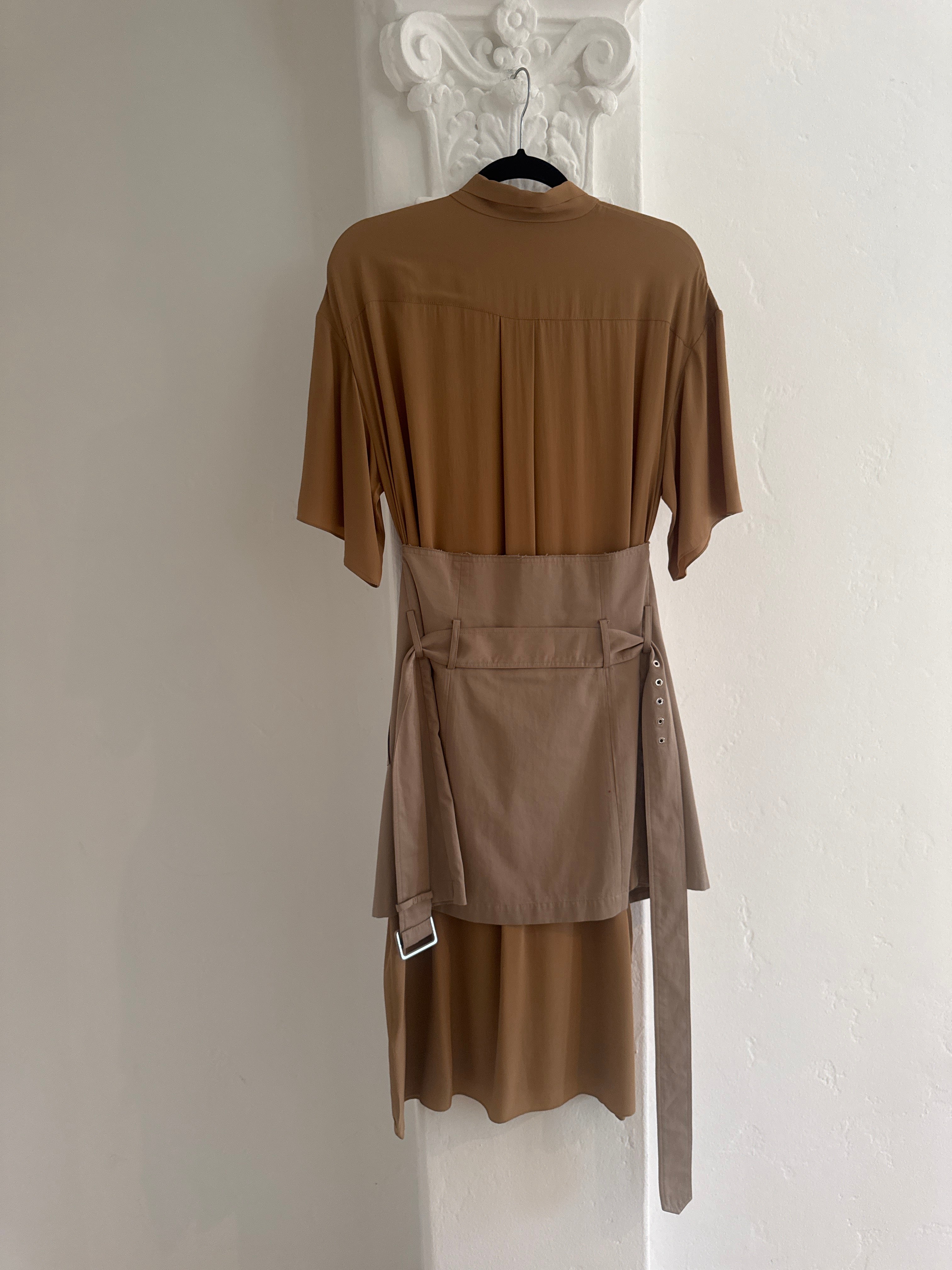 Deconstructed Khaki Dress