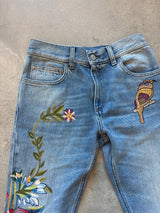 Embroidered Bell Bottom Jeans