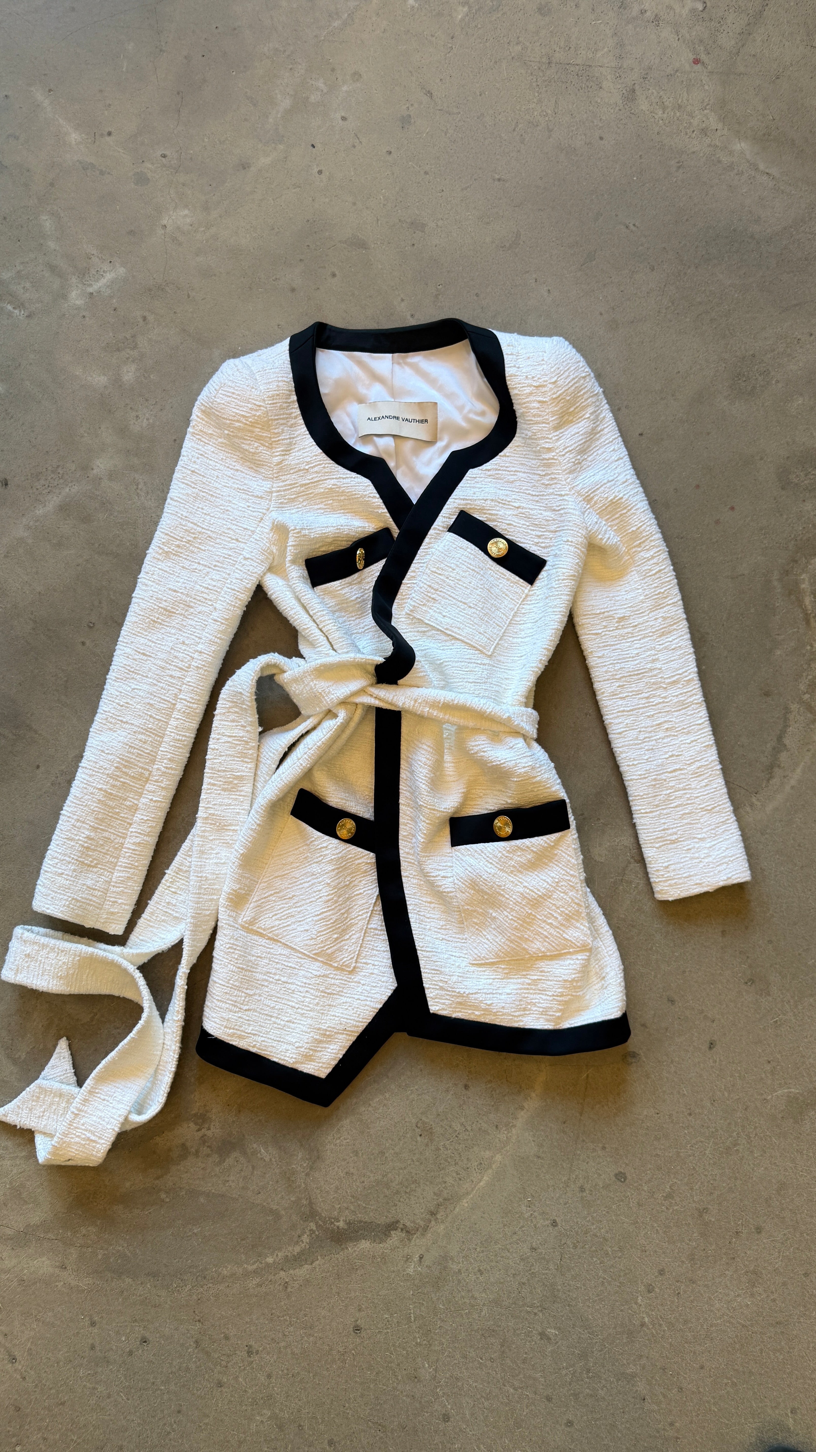 White Tweed Mini Dress