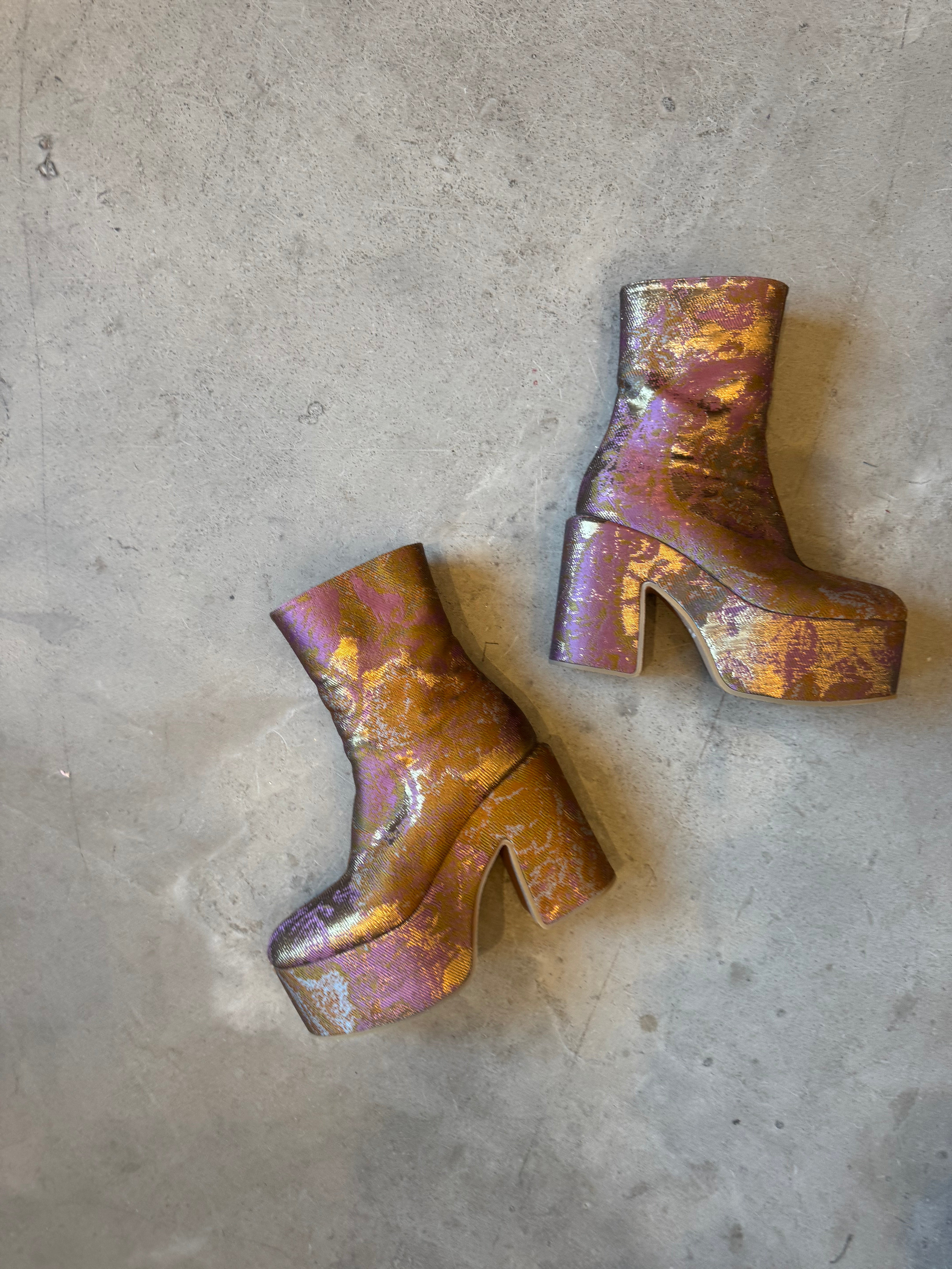 Platform Brocade Boots