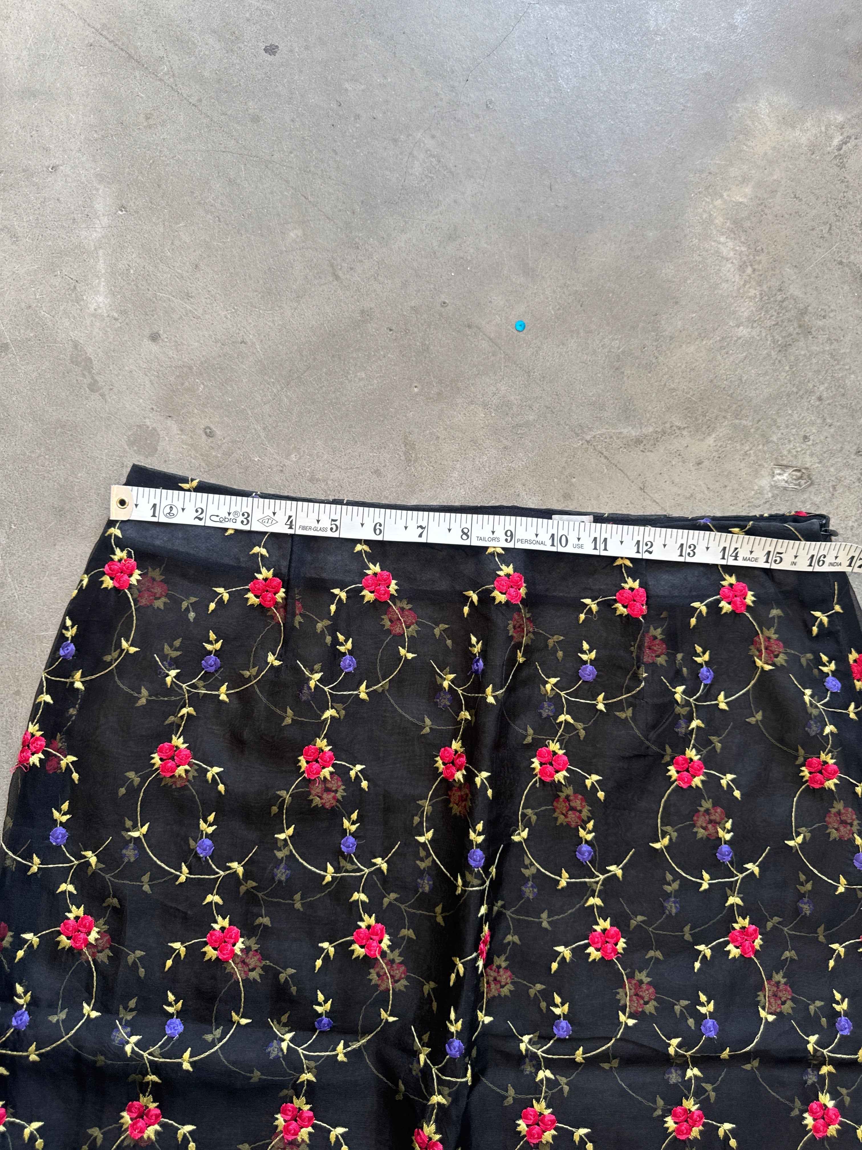 Embroidered Vintage Silk Skirt