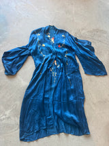 Vintage Kimono with Embroidered Flowers