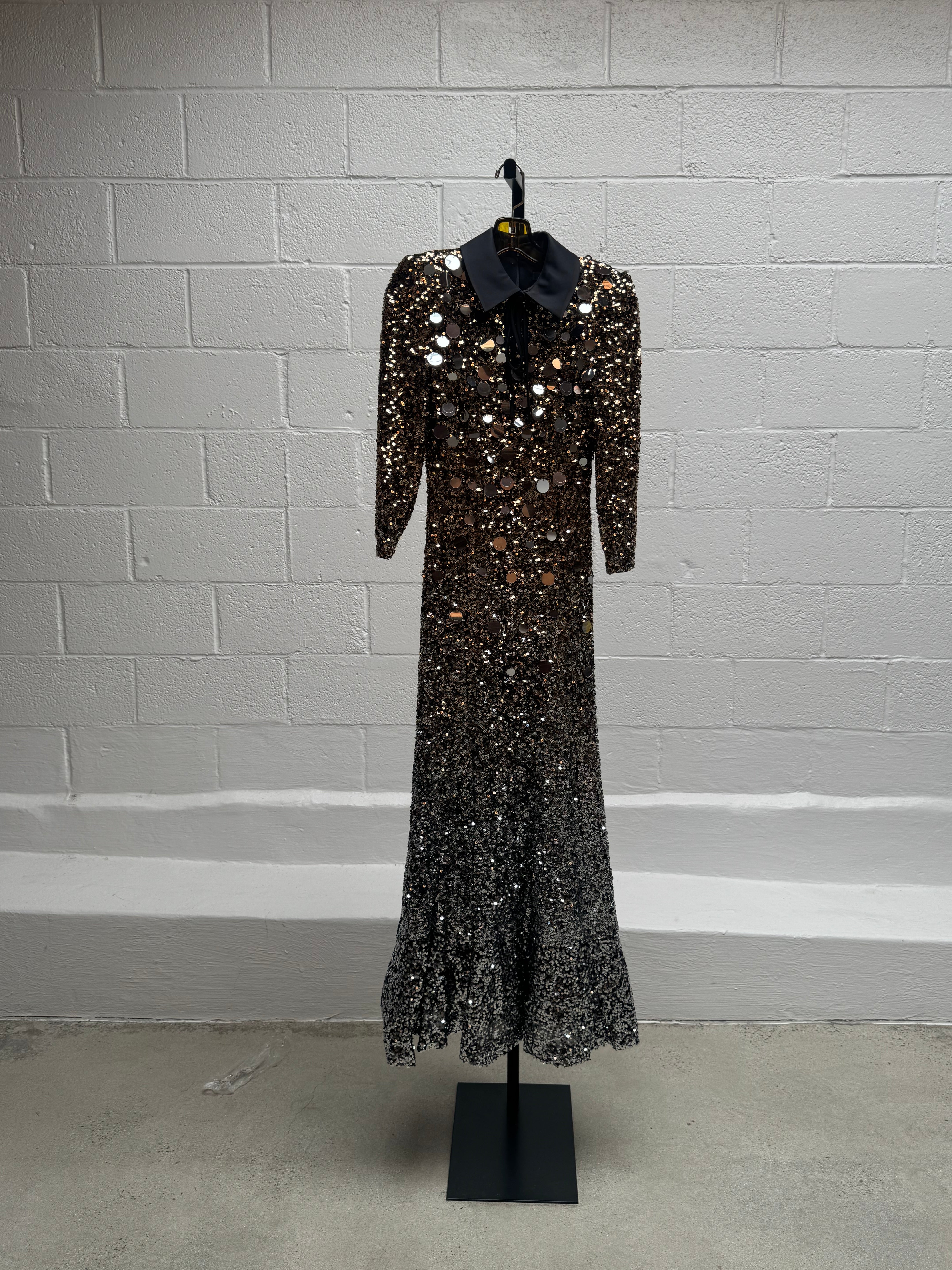 Sequins Gown with Collar