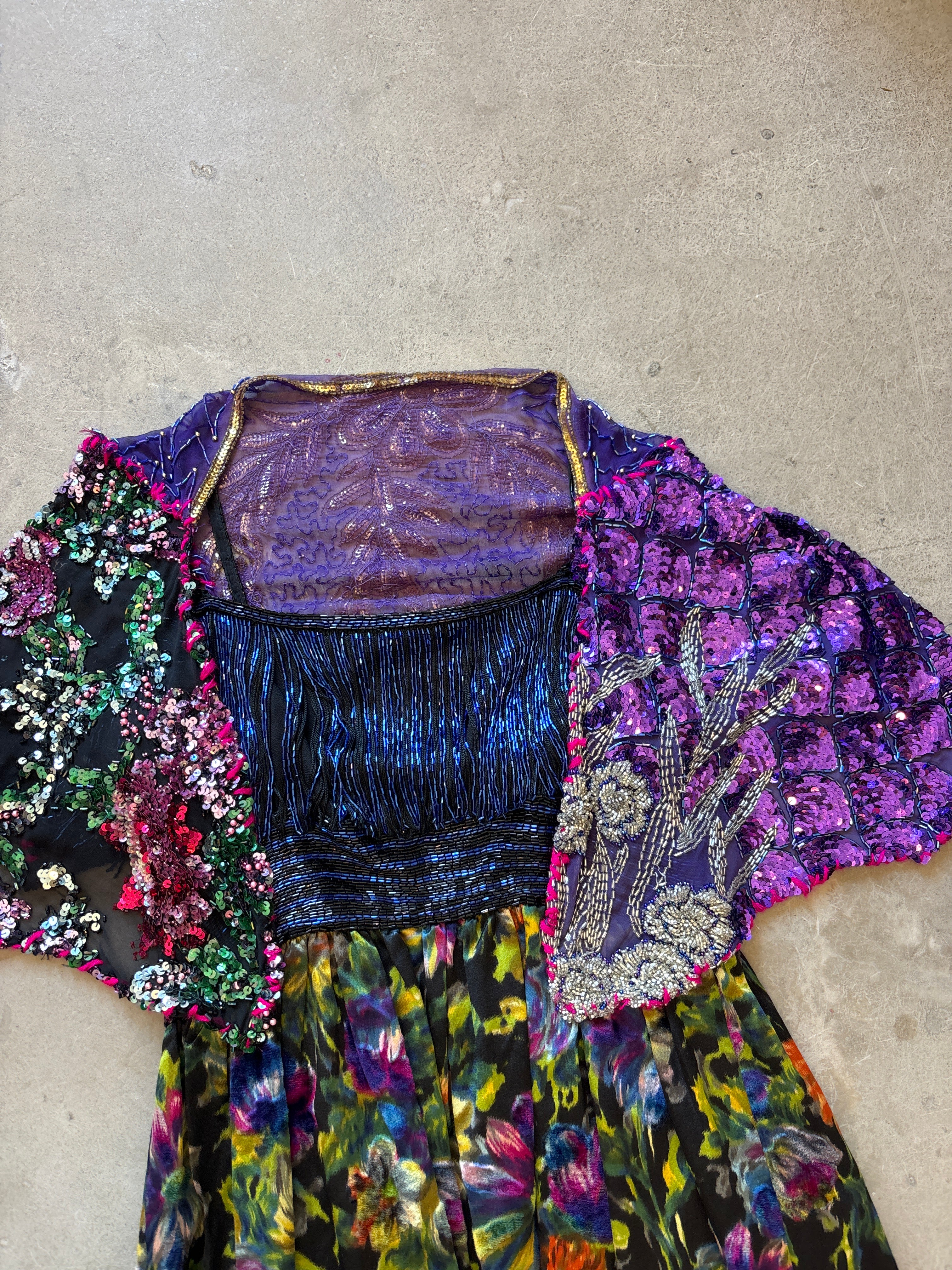 Purple & Blue Beaded Gown