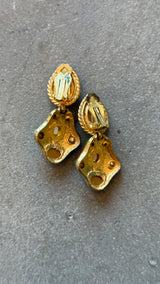 Vintage Gold Multicolor Clip-On Earrings
