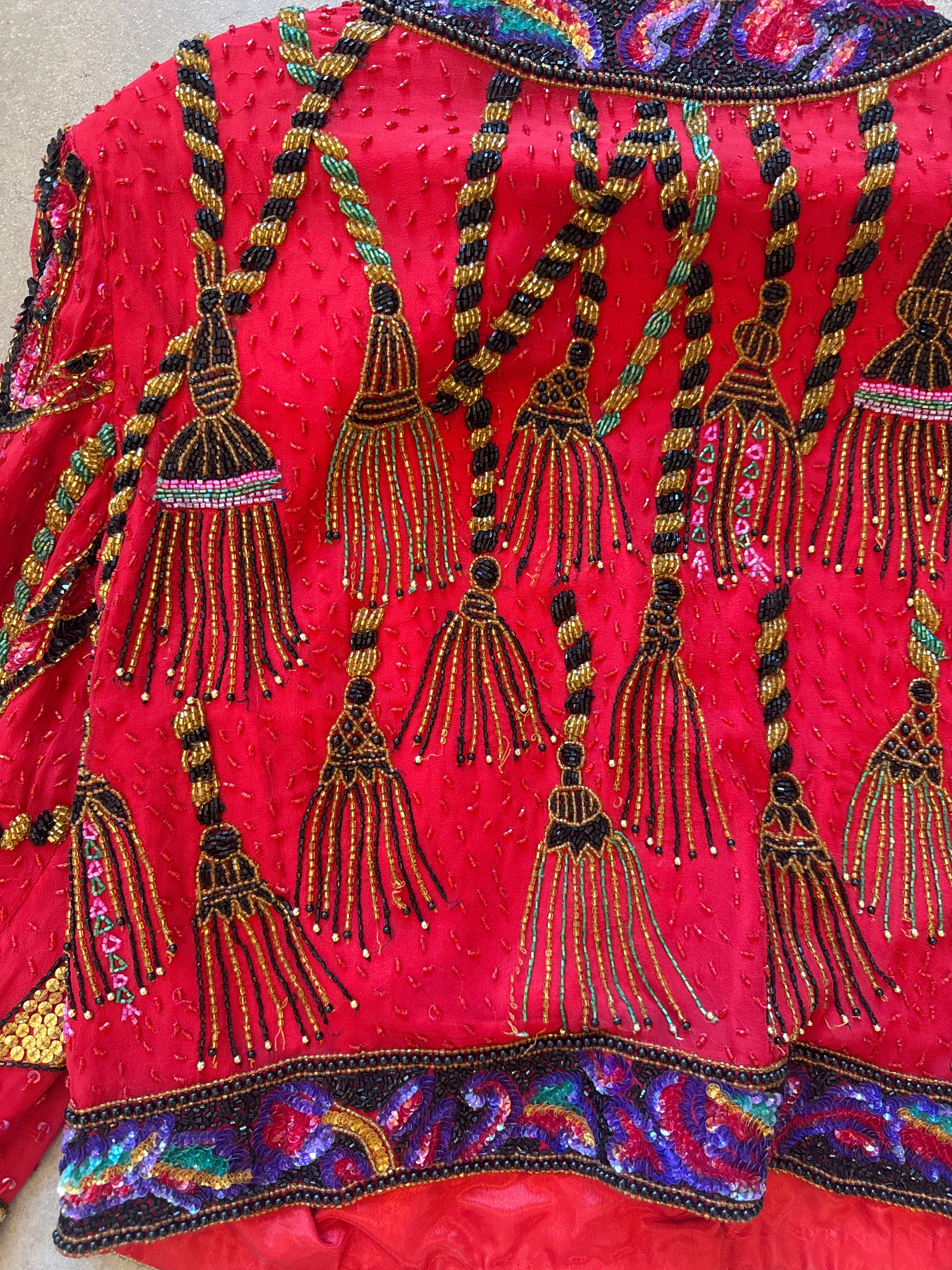 Beaded Tassle 80s Jacket