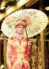 Floral Jacquard Pink & Yellow Suit Fall 2017