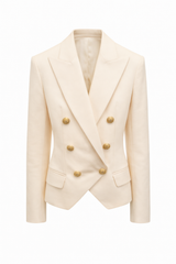 White Blazer with Gold Buttons