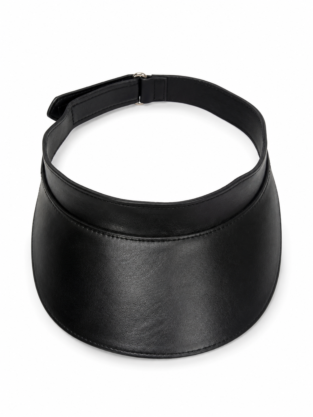 Black Leather Custom-Made Visor Hat