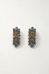 Blue Diamanté Studded Earrings