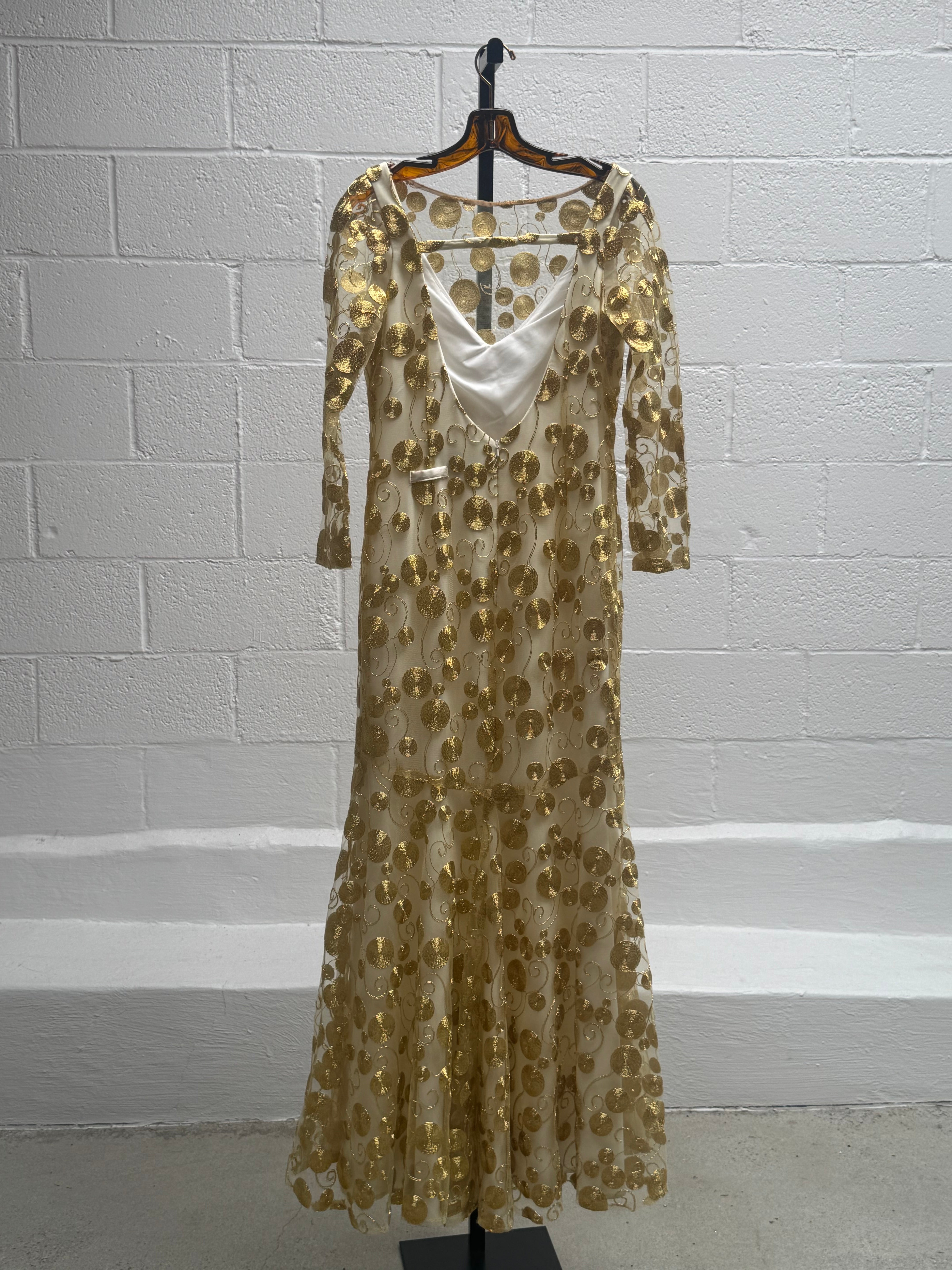 Gold Swirl Embroidered Gown