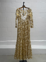 Gold Swirl Embroidered Gown