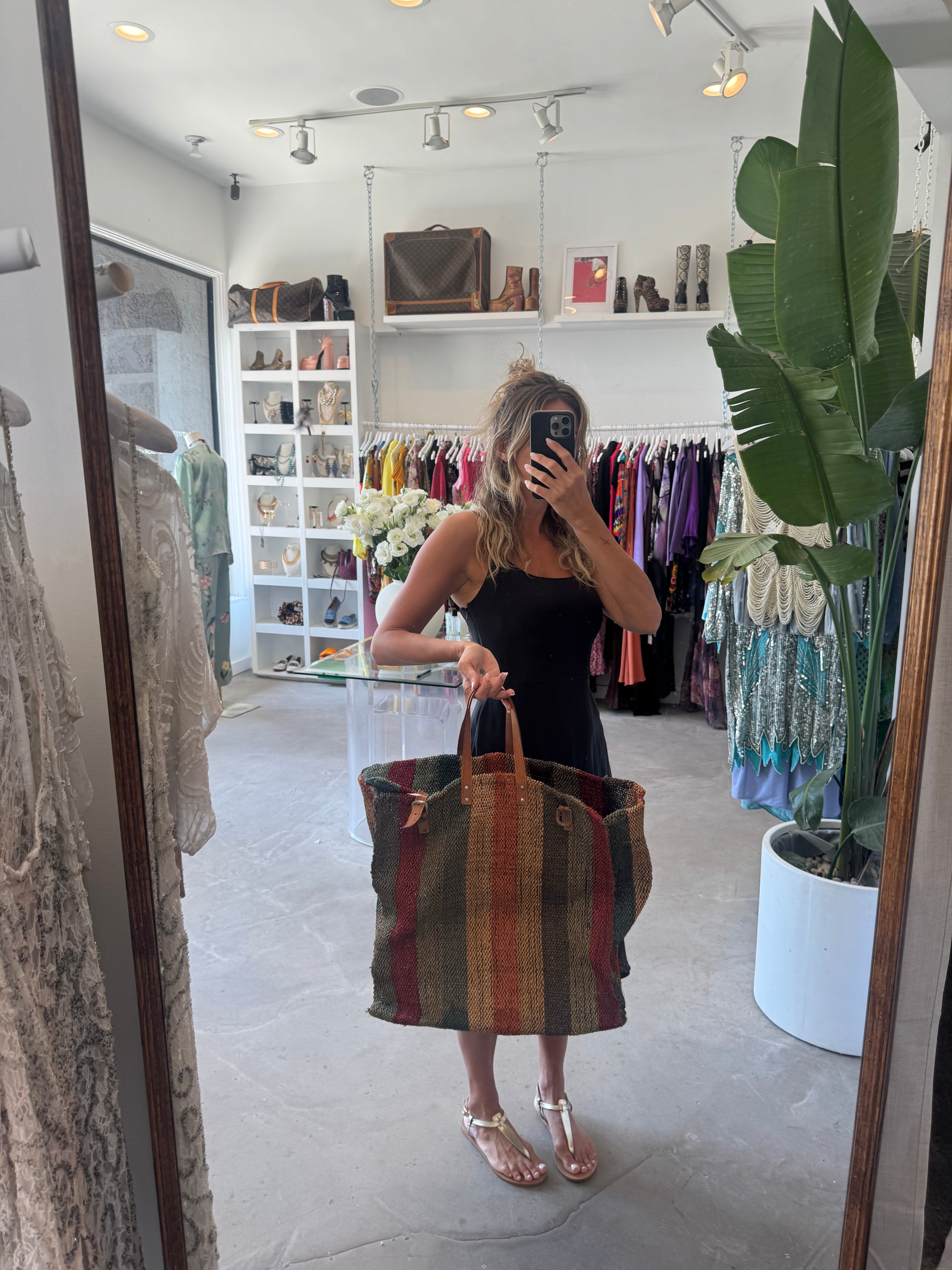 Striped Woven Bag