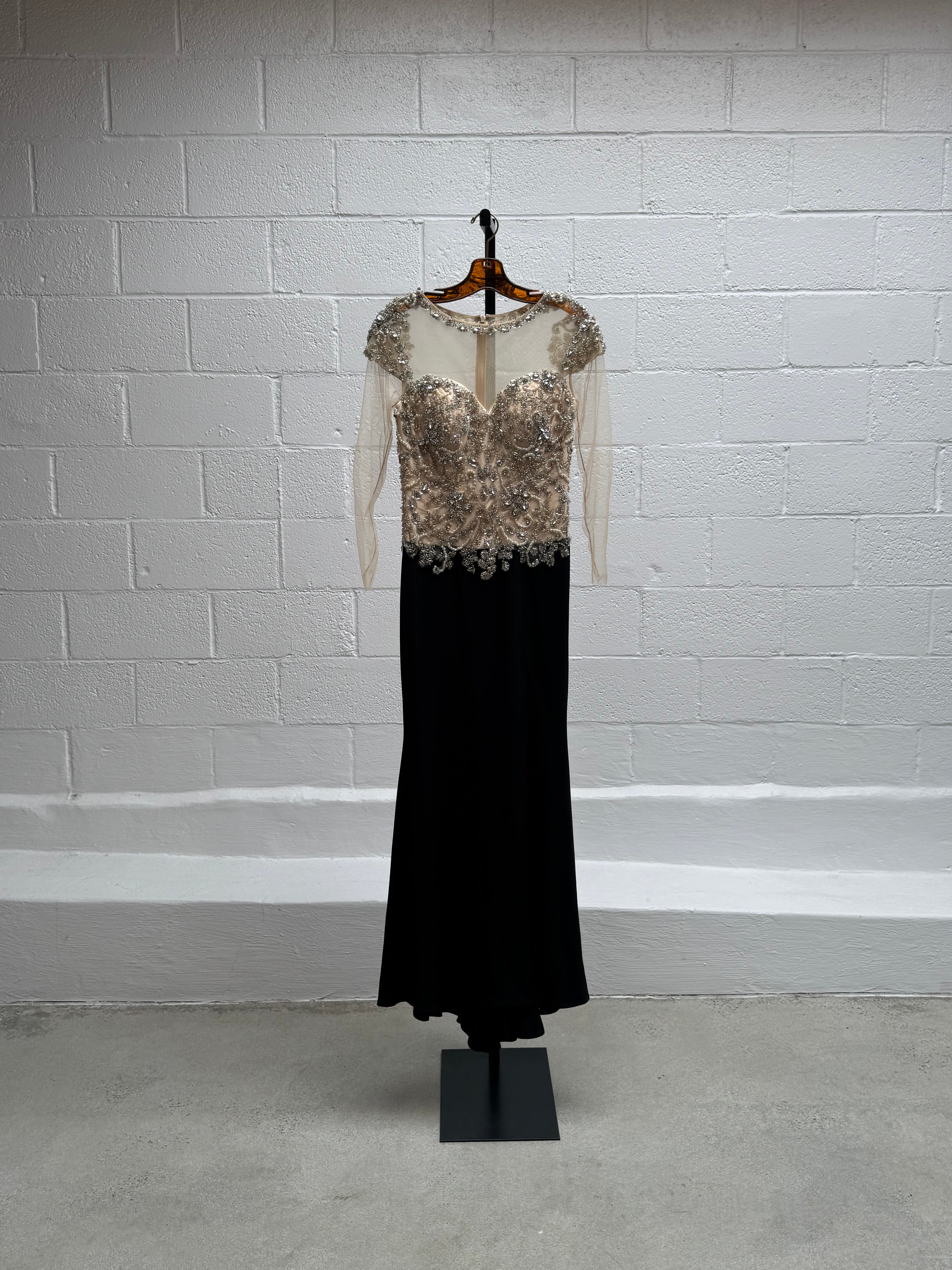 Sequins and Black Velvet Gown