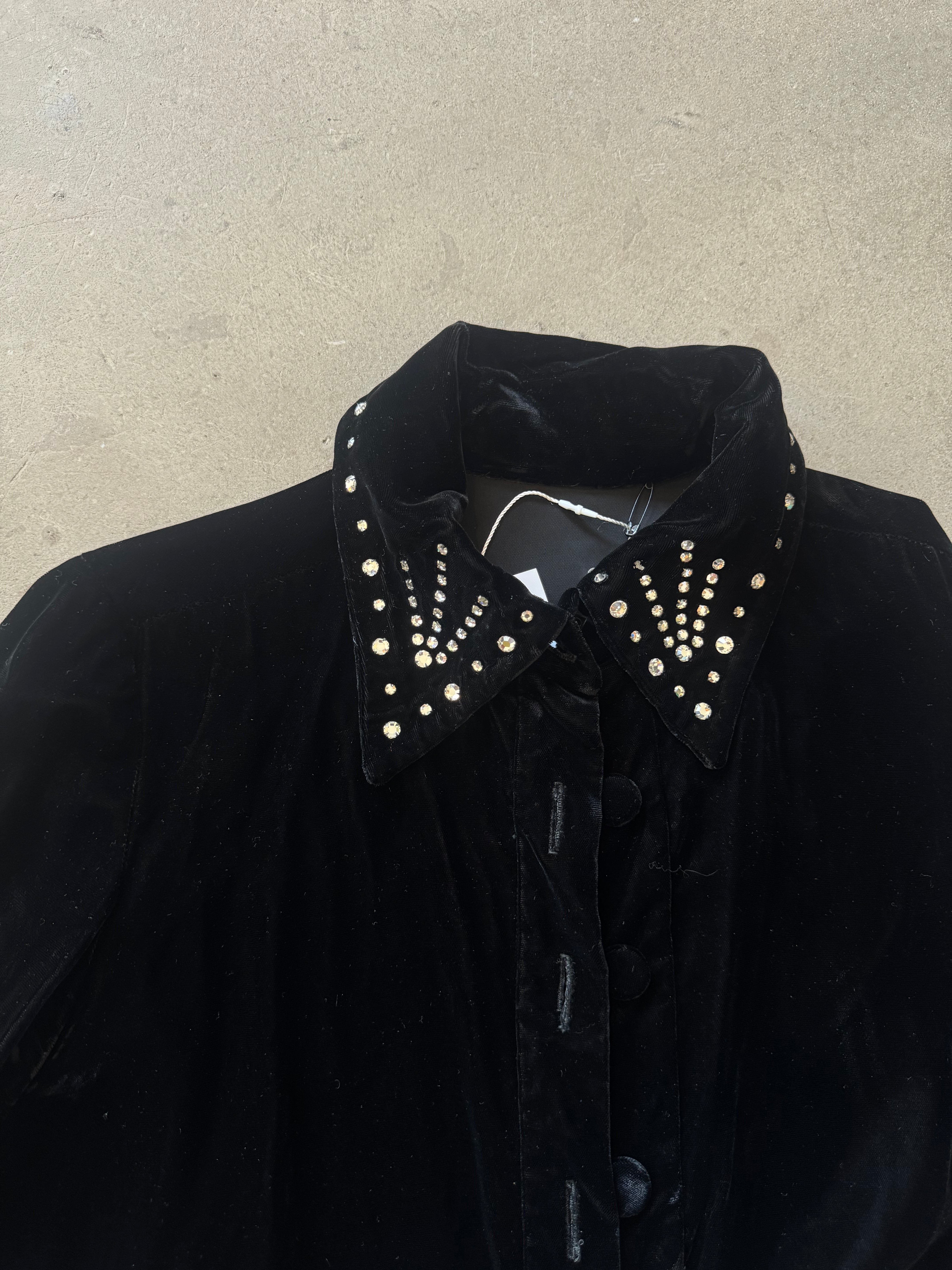 Velvet Vintage Jacket with Rhinestones