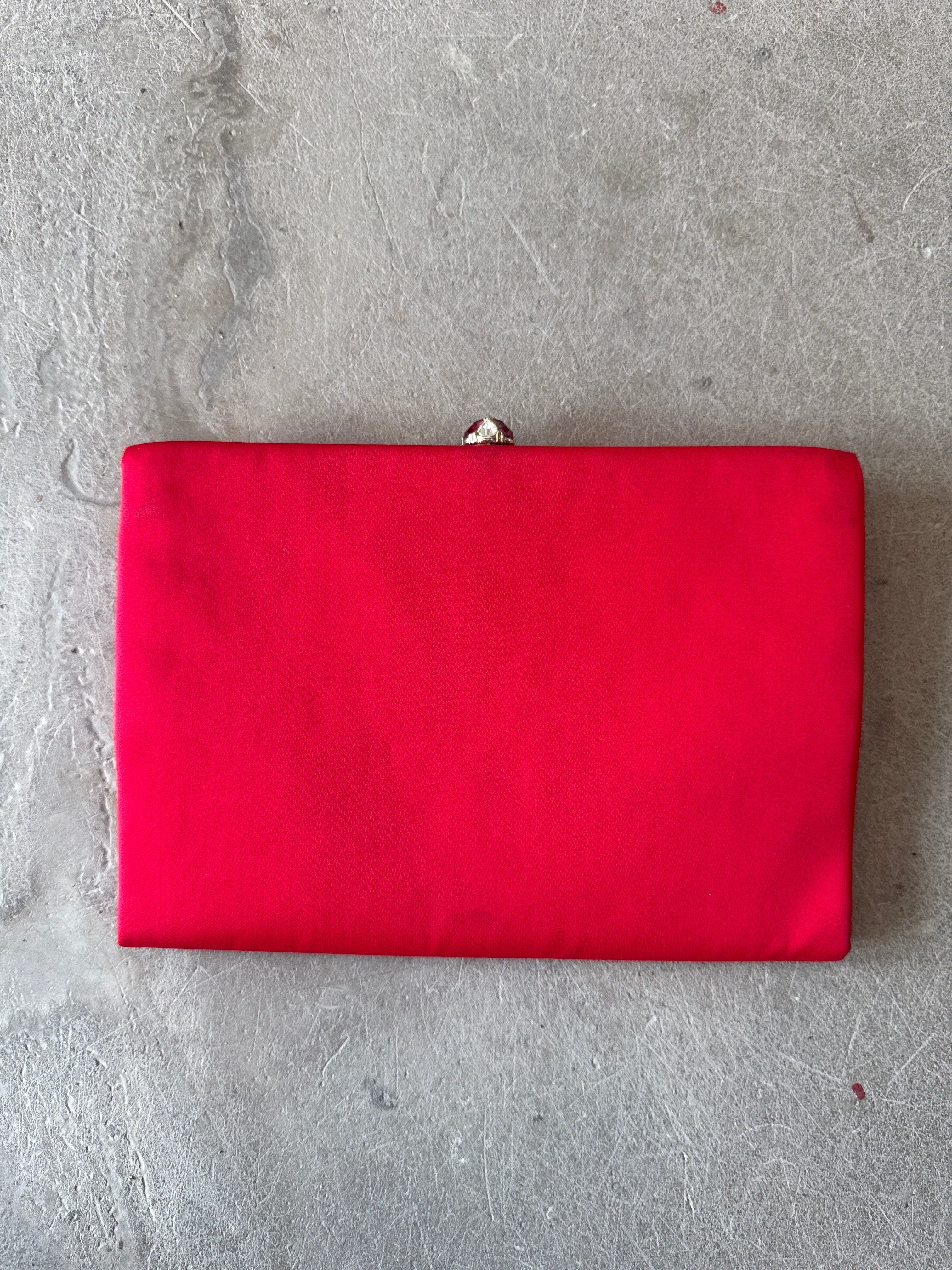Red Silk Vintage Clutch