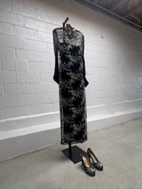 Beaded Net Gown over Black Shell