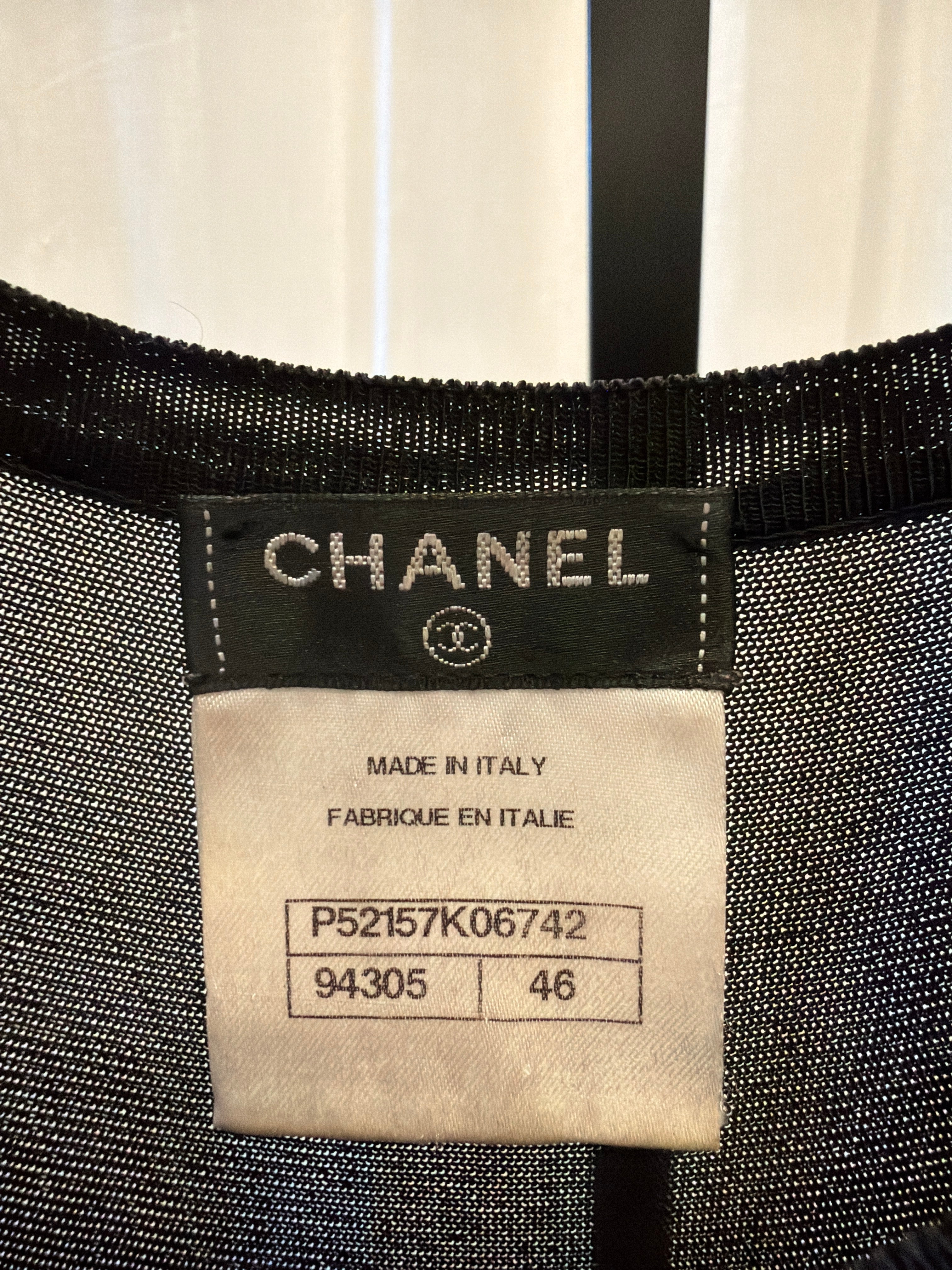 Chanel Sheer Knit Pleated Maxi Dress