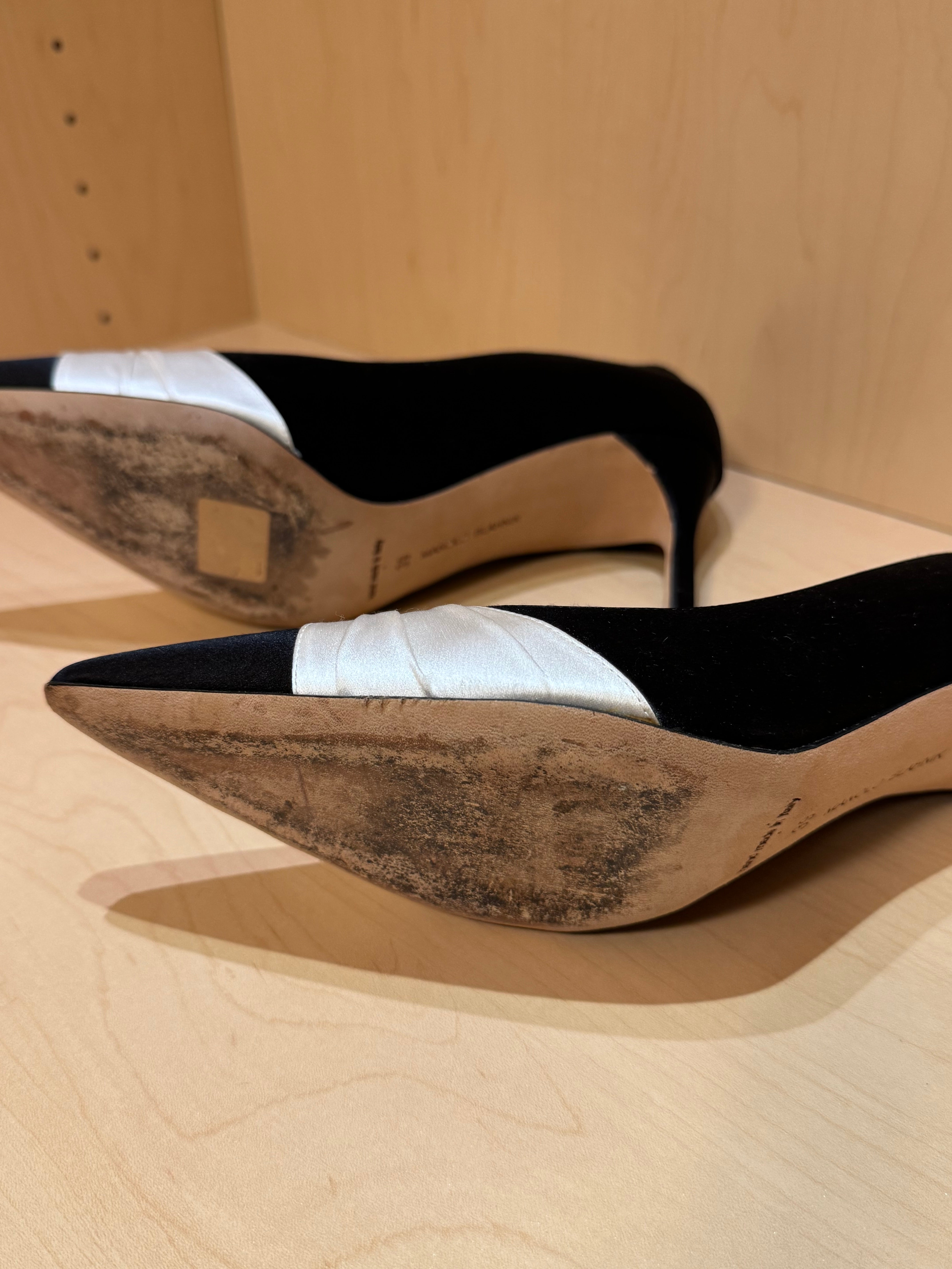 Black and White Satin Heels (39)