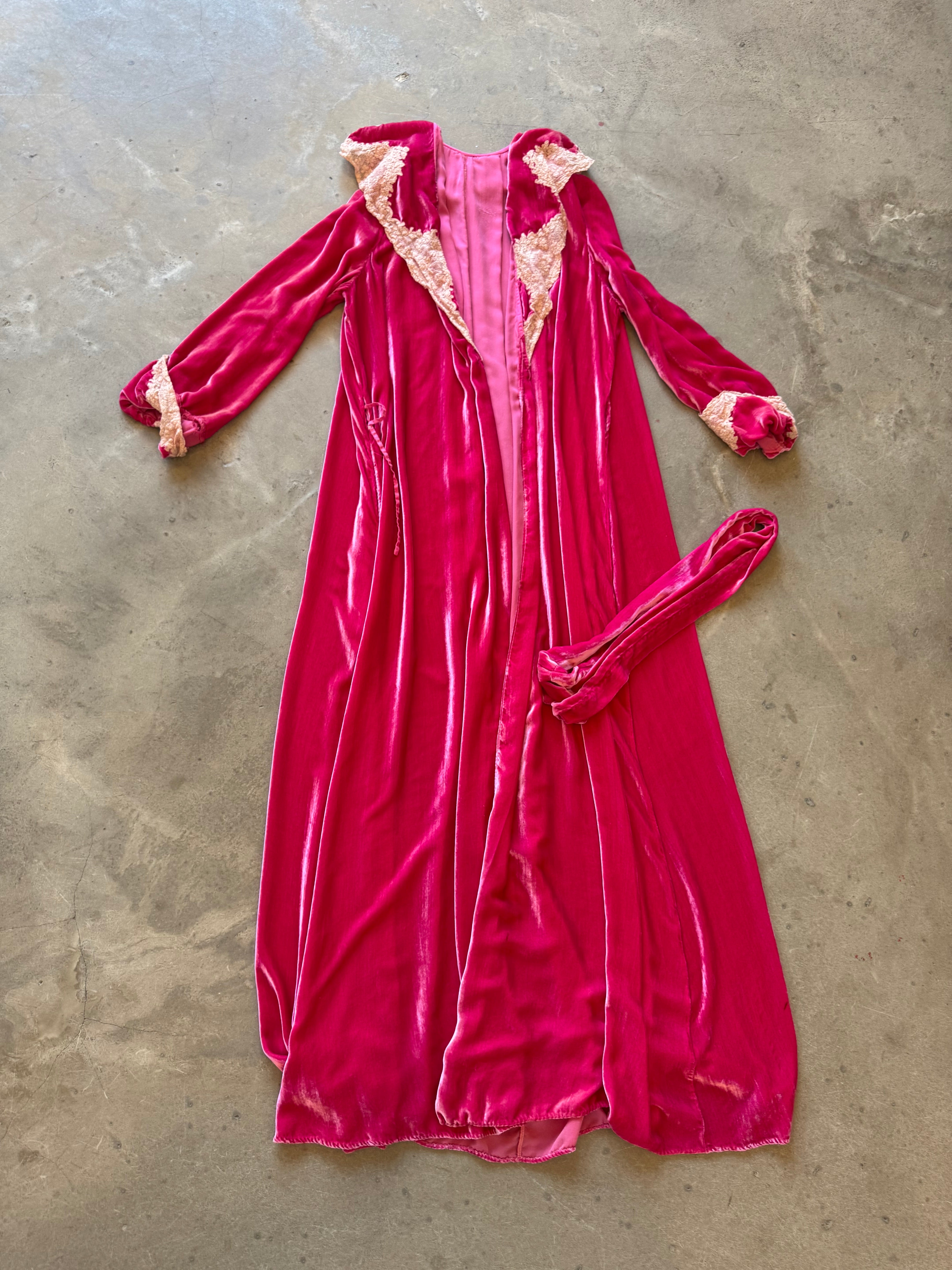 Pink Velvet Vintage Robe