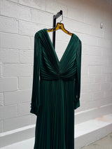 Green pleated Gown