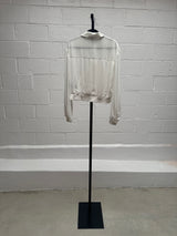 White Silk pleated shirt