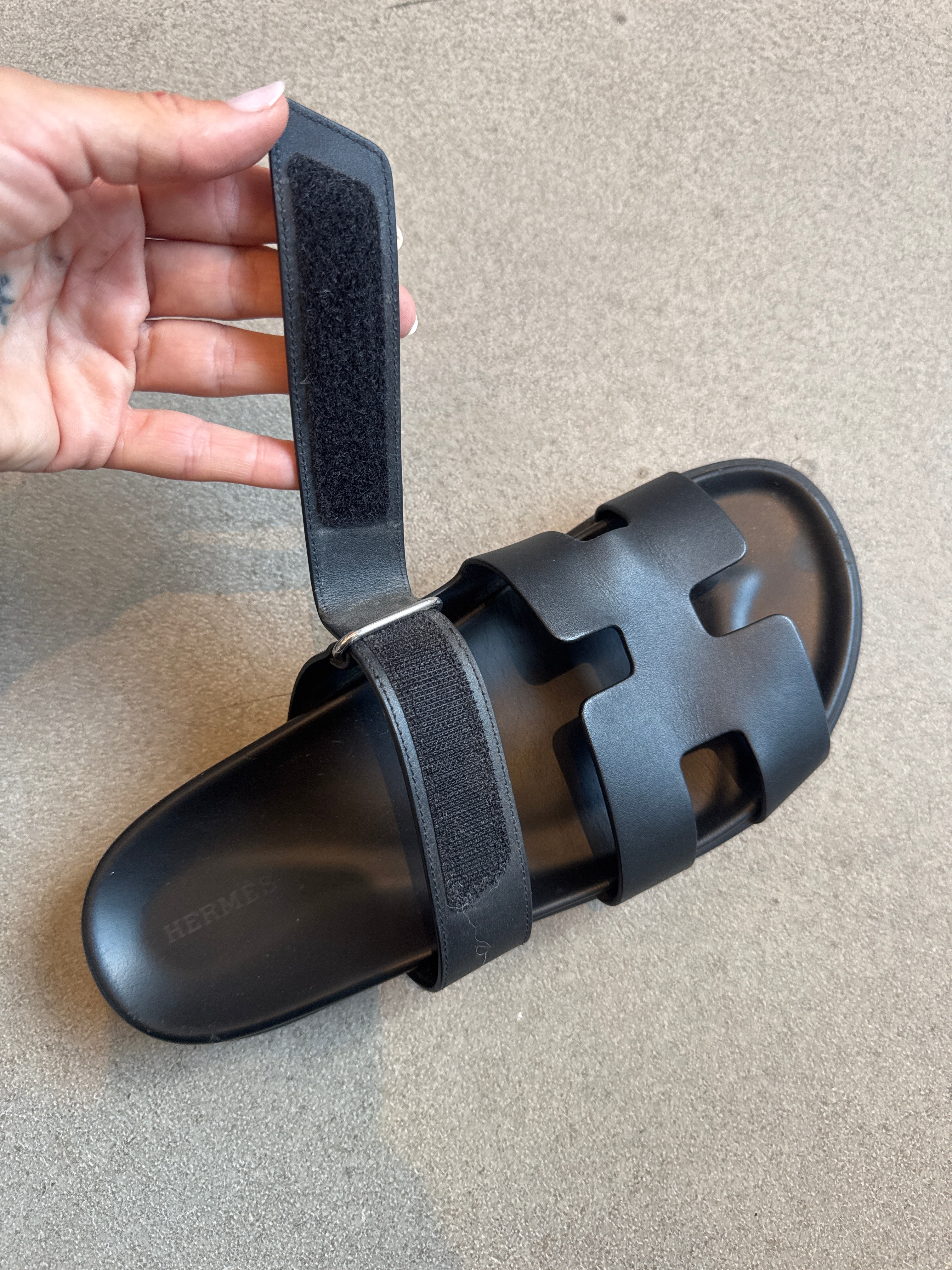 Hermes Black Techno Sandals