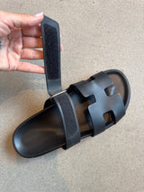 Hermes Black Techno Sandals