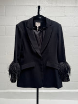 Blazer with Feather Sleeves