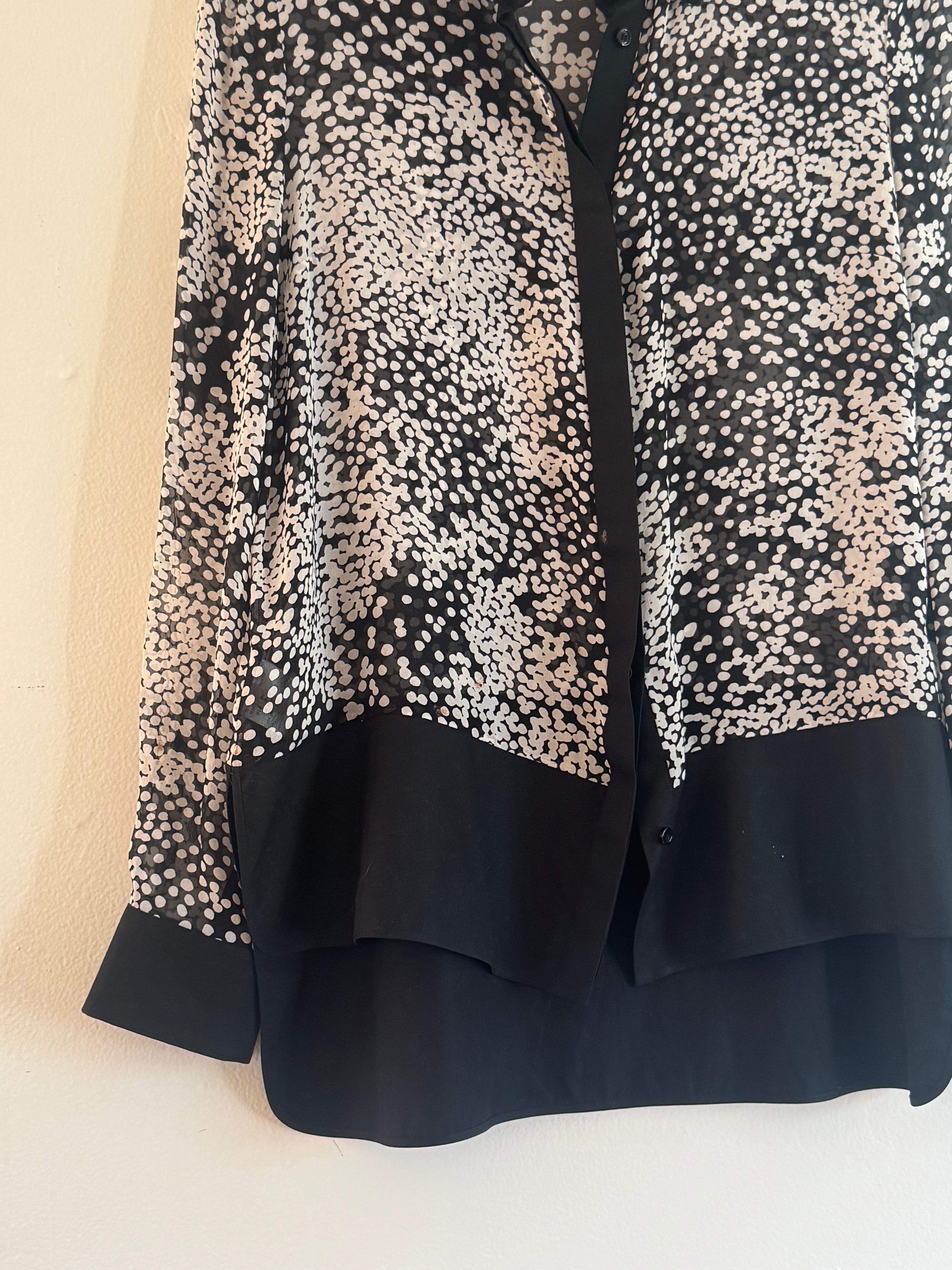 Abstract dotted chiffon shirt